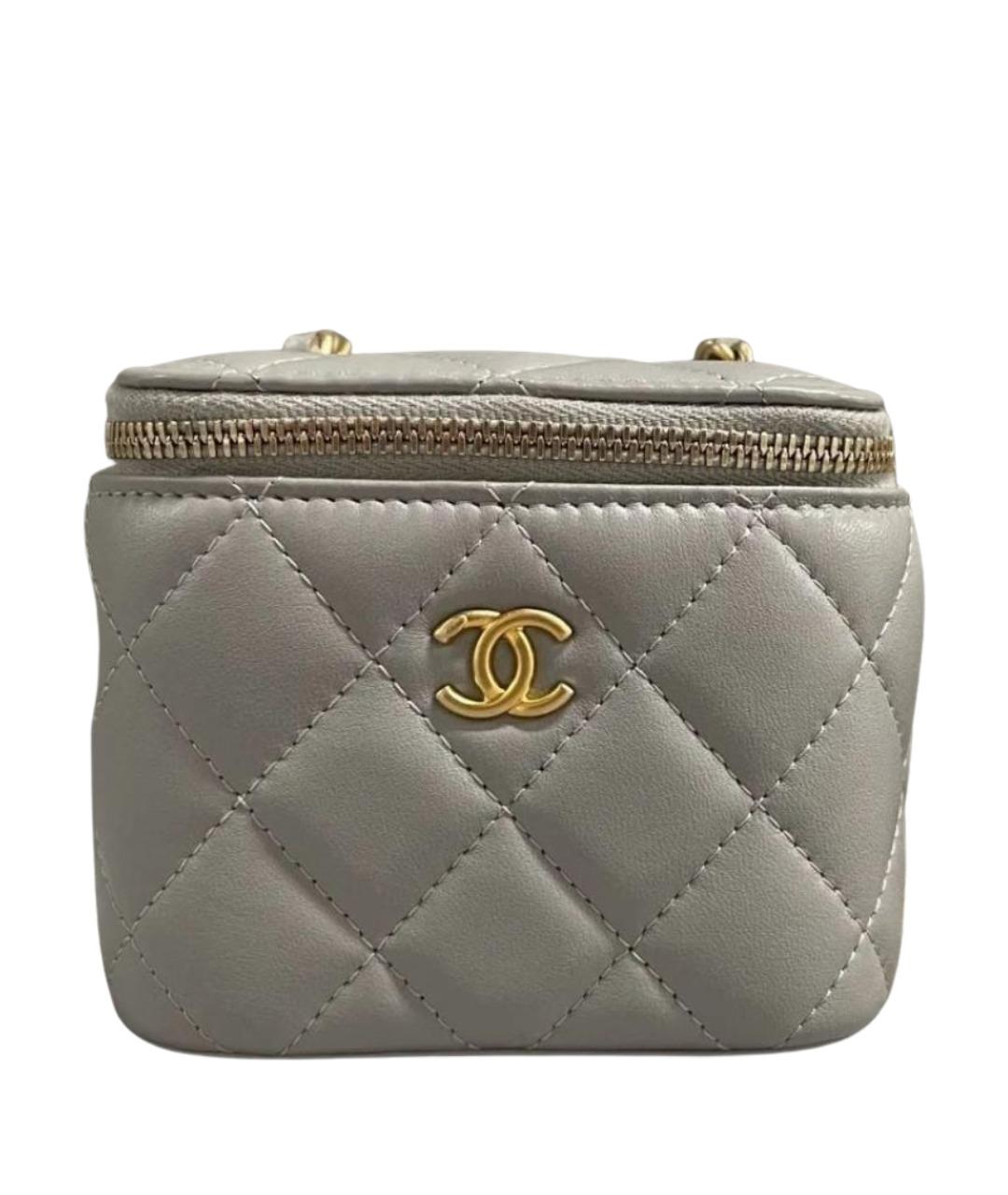 CHANEL Серая кожаная сумка через плечо, фото 1