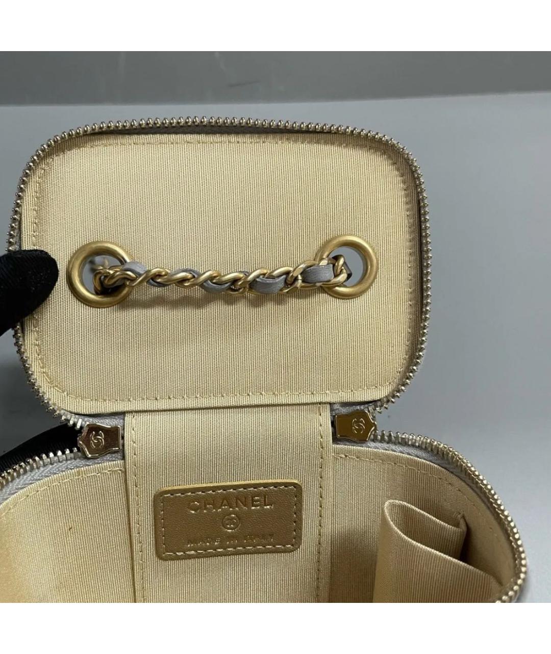 CHANEL Серая кожаная сумка через плечо, фото 7