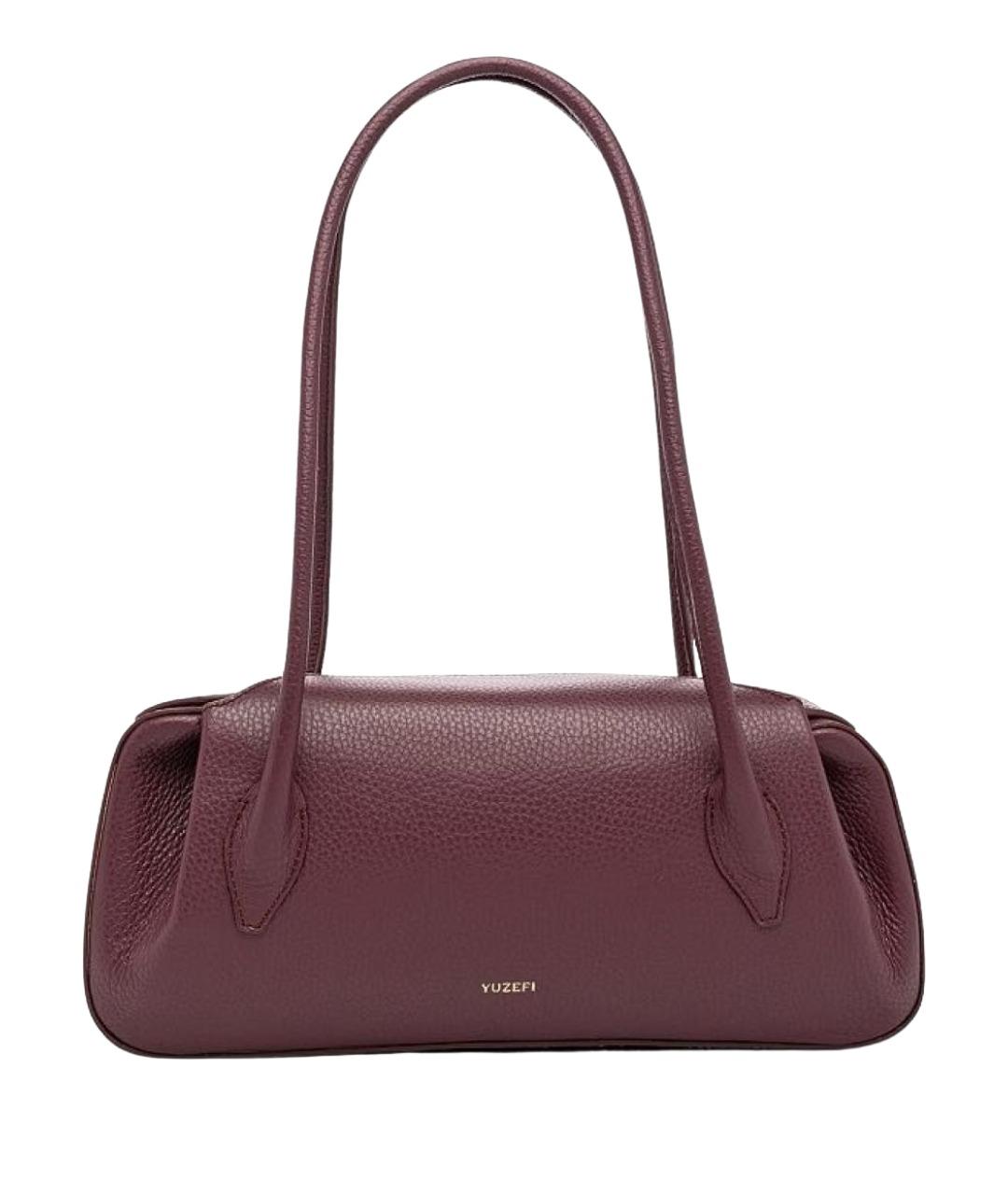 YUZEFI Бордовая кожаная сумка через плечо, фото 1