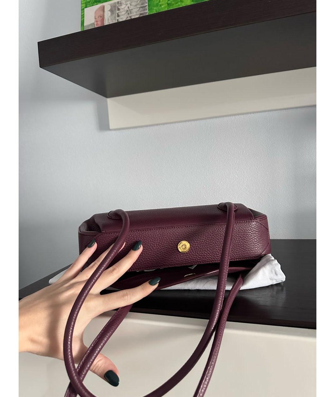 YUZEFI Бордовая кожаная сумка через плечо, фото 5