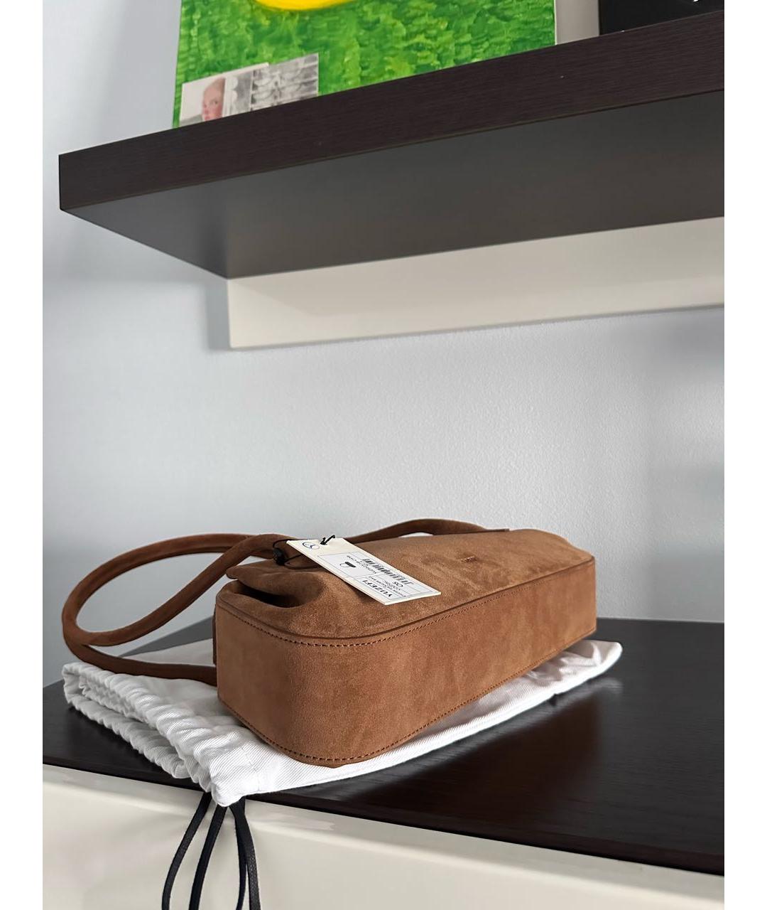 YUZEFI Коричневая замшевая сумка через плечо, фото 5