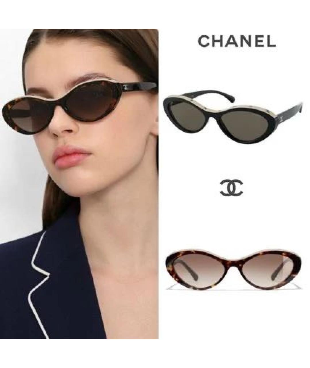 CHANEL Черные пластиковые солнцезащитные очки, фото 6