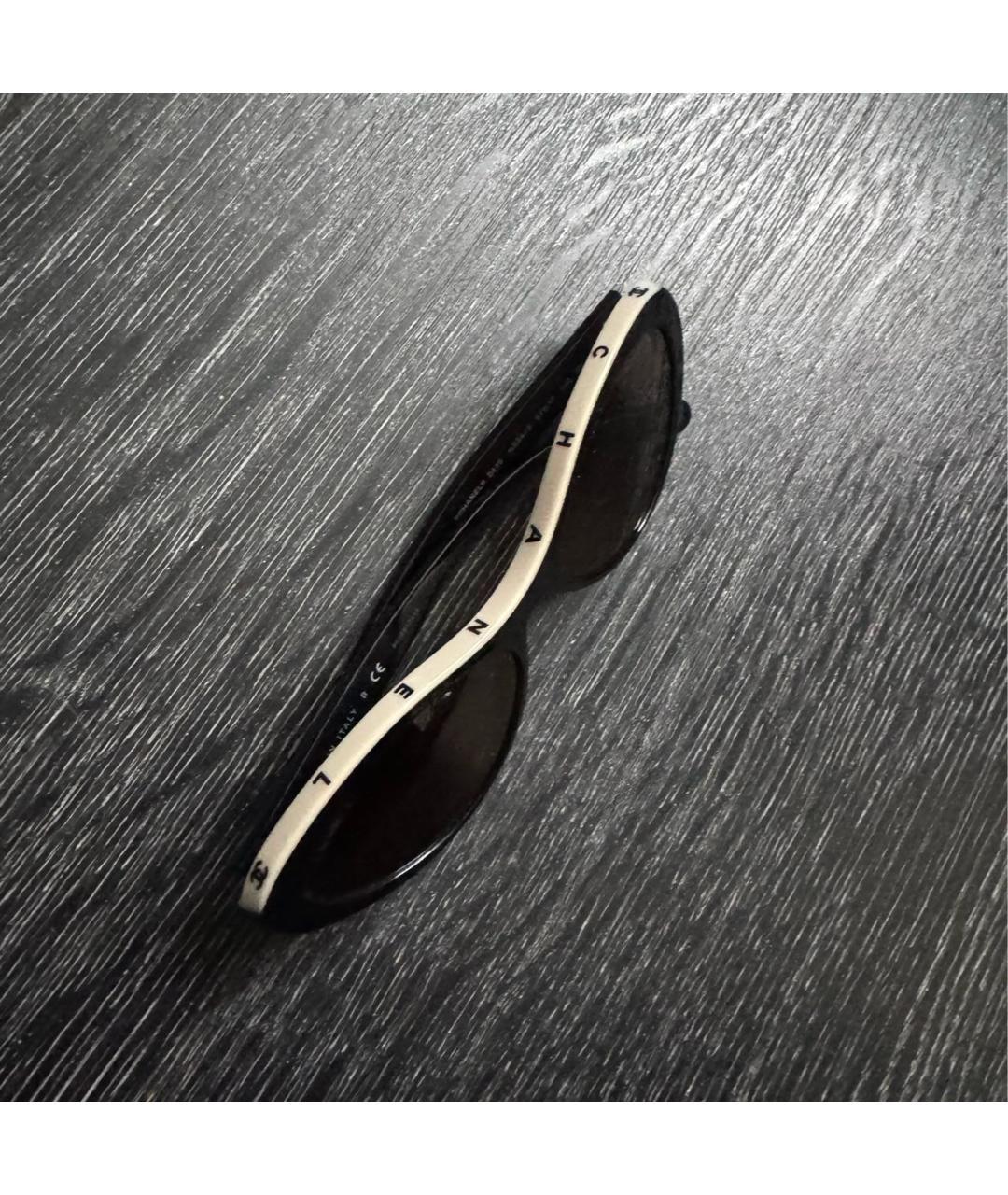 CHANEL Черные пластиковые солнцезащитные очки, фото 3