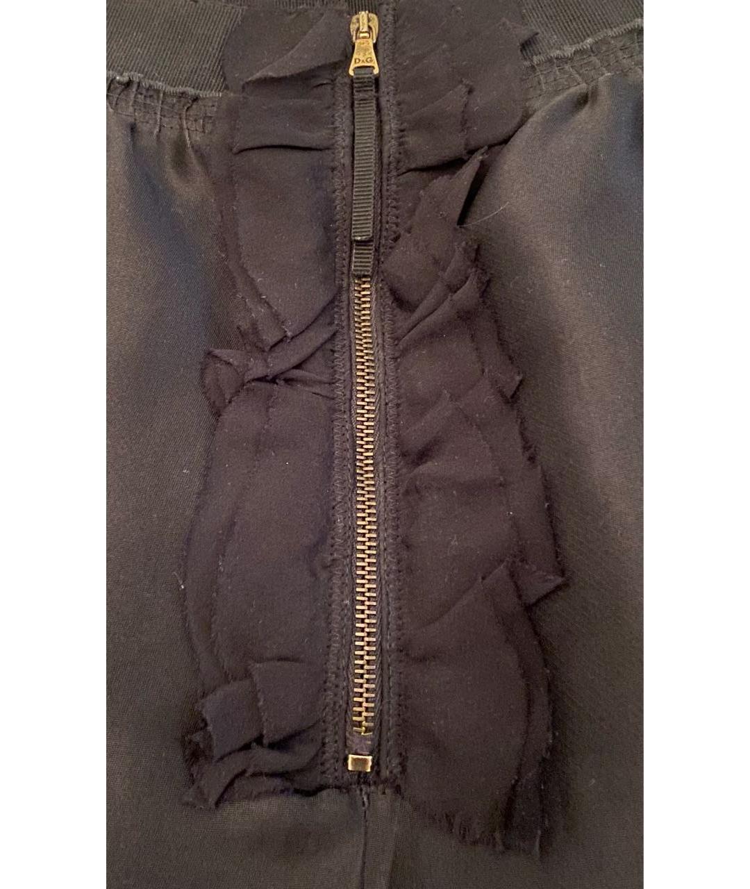 DOLCE&GABBANA Черная шелковая юбка мини, фото 6