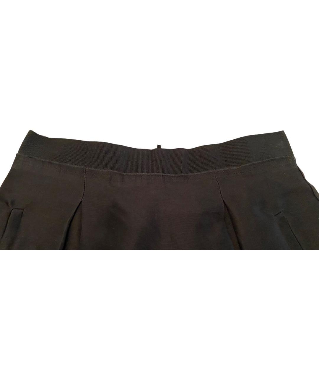 DOLCE&GABBANA Черная шелковая юбка мини, фото 3