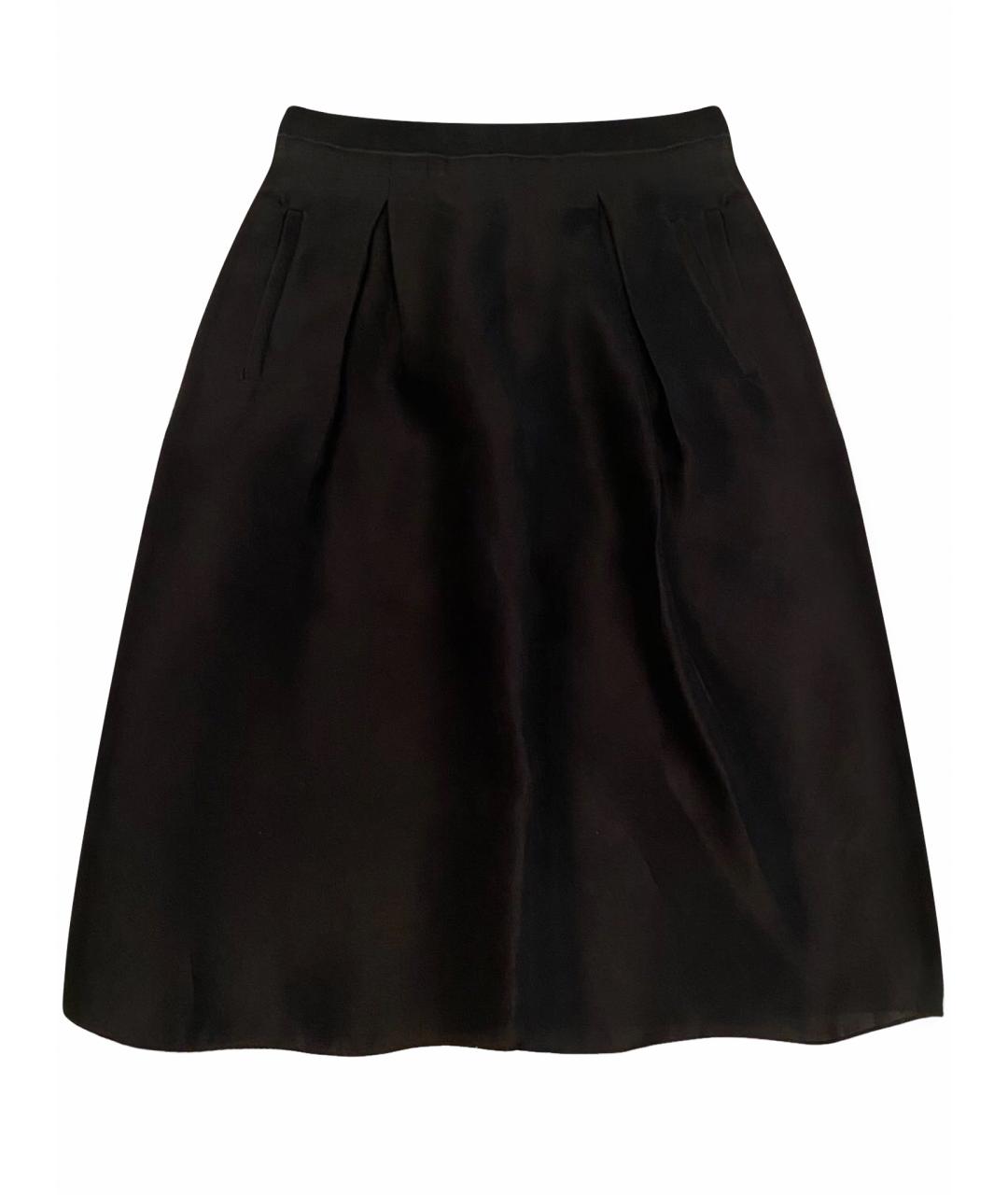 DOLCE&GABBANA Черная шелковая юбка мини, фото 1