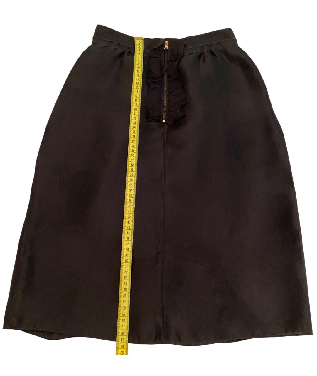 DOLCE&GABBANA Черная шелковая юбка мини, фото 5