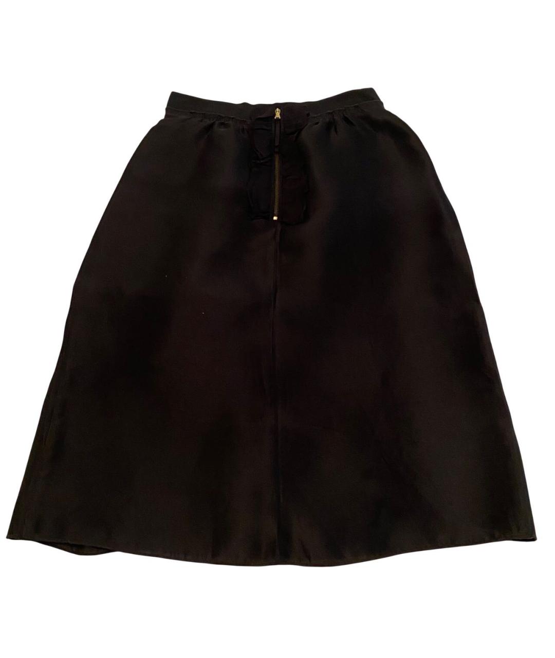 DOLCE&GABBANA Черная шелковая юбка мини, фото 4