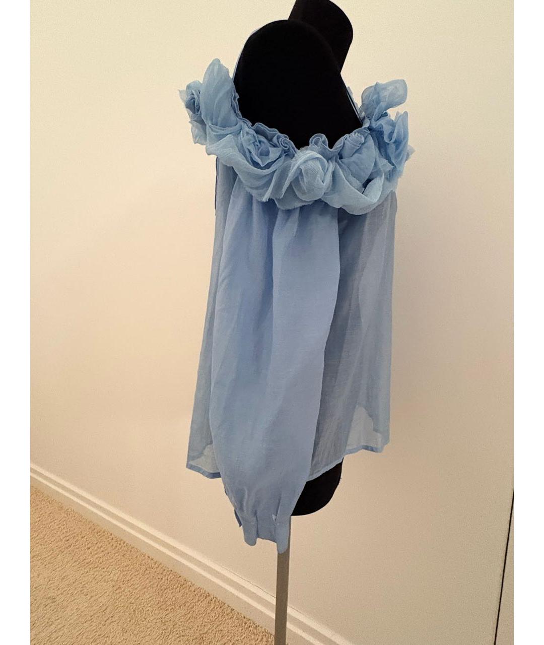 ERMANNO SCERVINO Голубая хлопковая блузы, фото 6