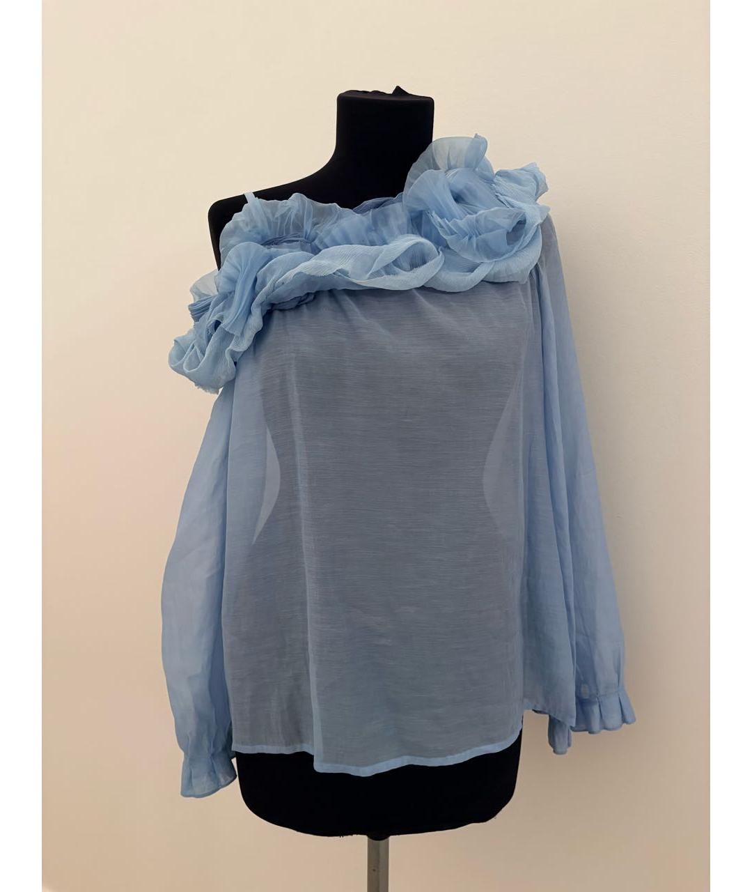 ERMANNO SCERVINO Голубая хлопковая блузы, фото 8