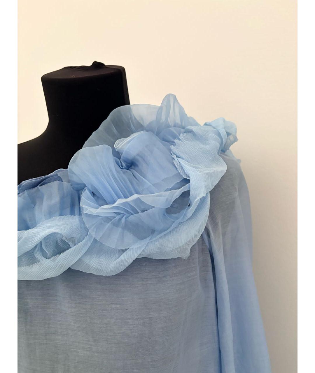 ERMANNO SCERVINO Голубая хлопковая блузы, фото 3