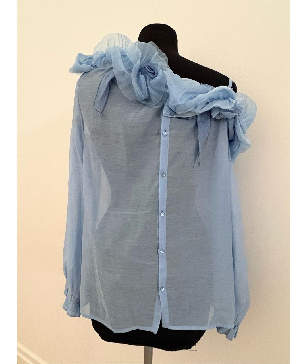 ERMANNO SCERVINO Голубая хлопковая блузы, фото 7