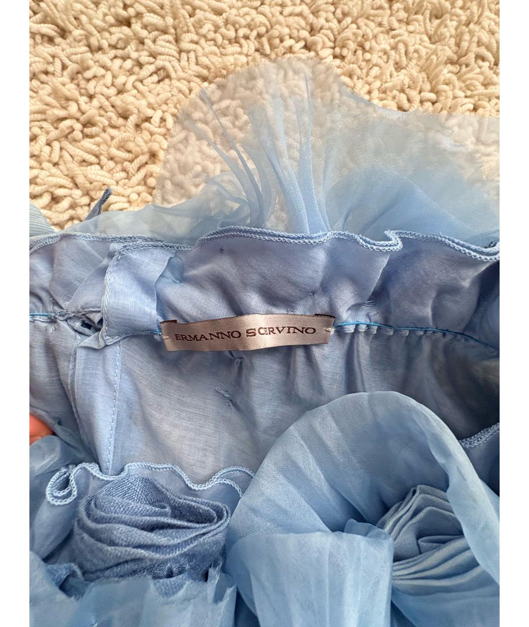 ERMANNO SCERVINO Голубая хлопковая блузы, фото 5