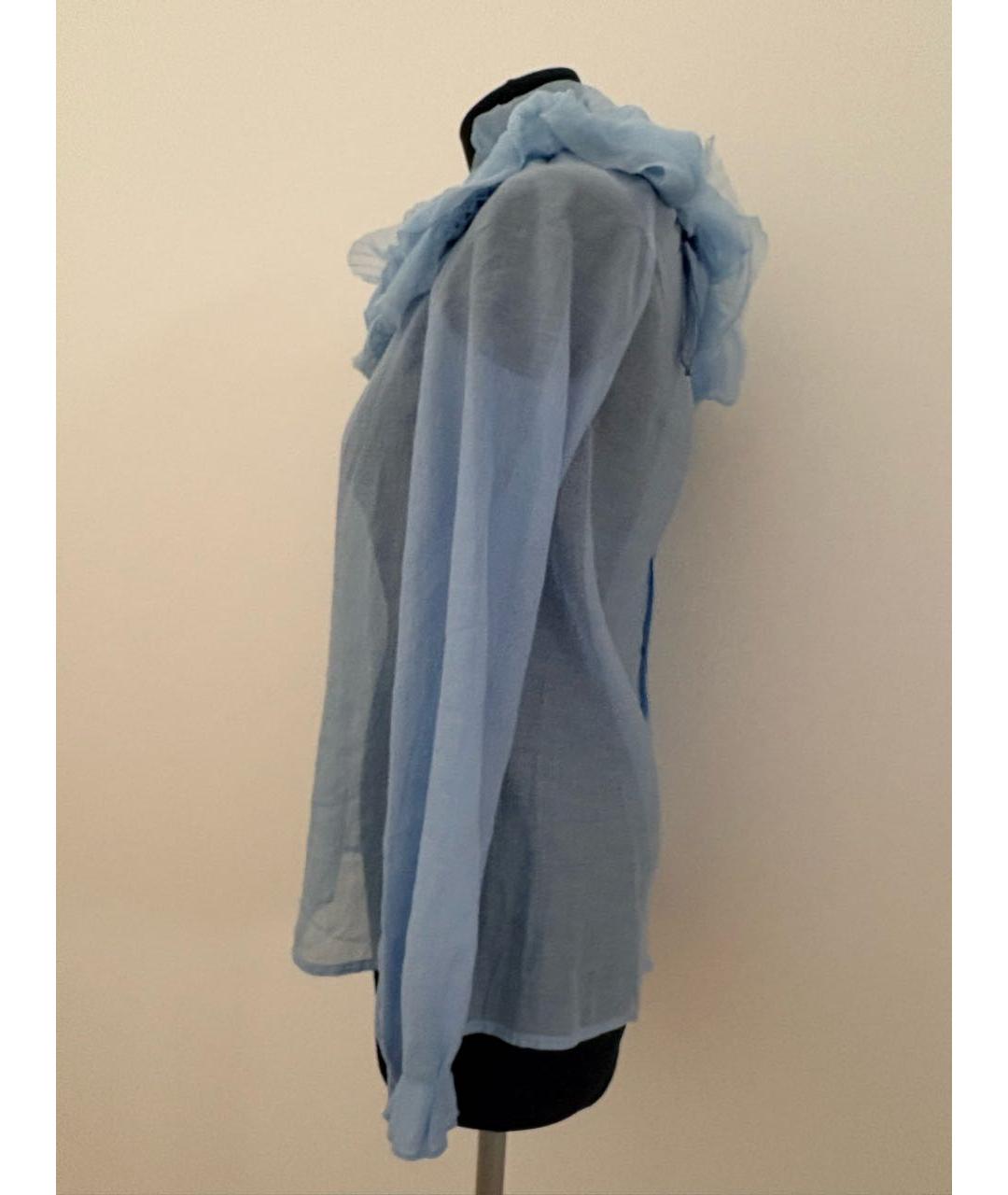 ERMANNO SCERVINO Голубая хлопковая блузы, фото 4
