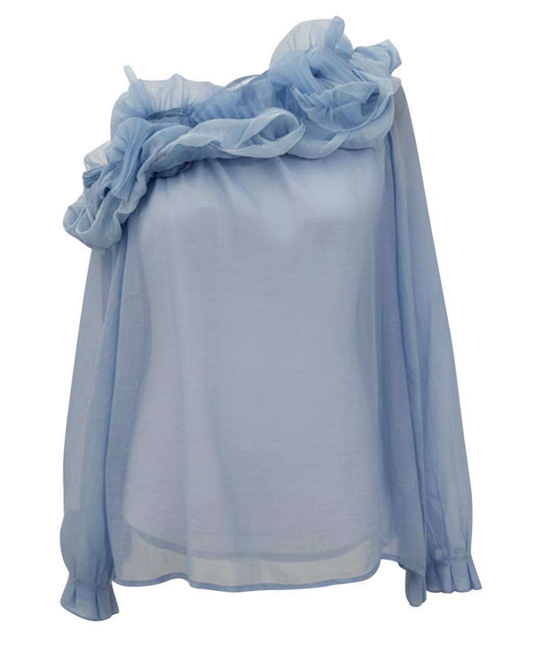 ERMANNO SCERVINO Голубая хлопковая блузы, фото 1
