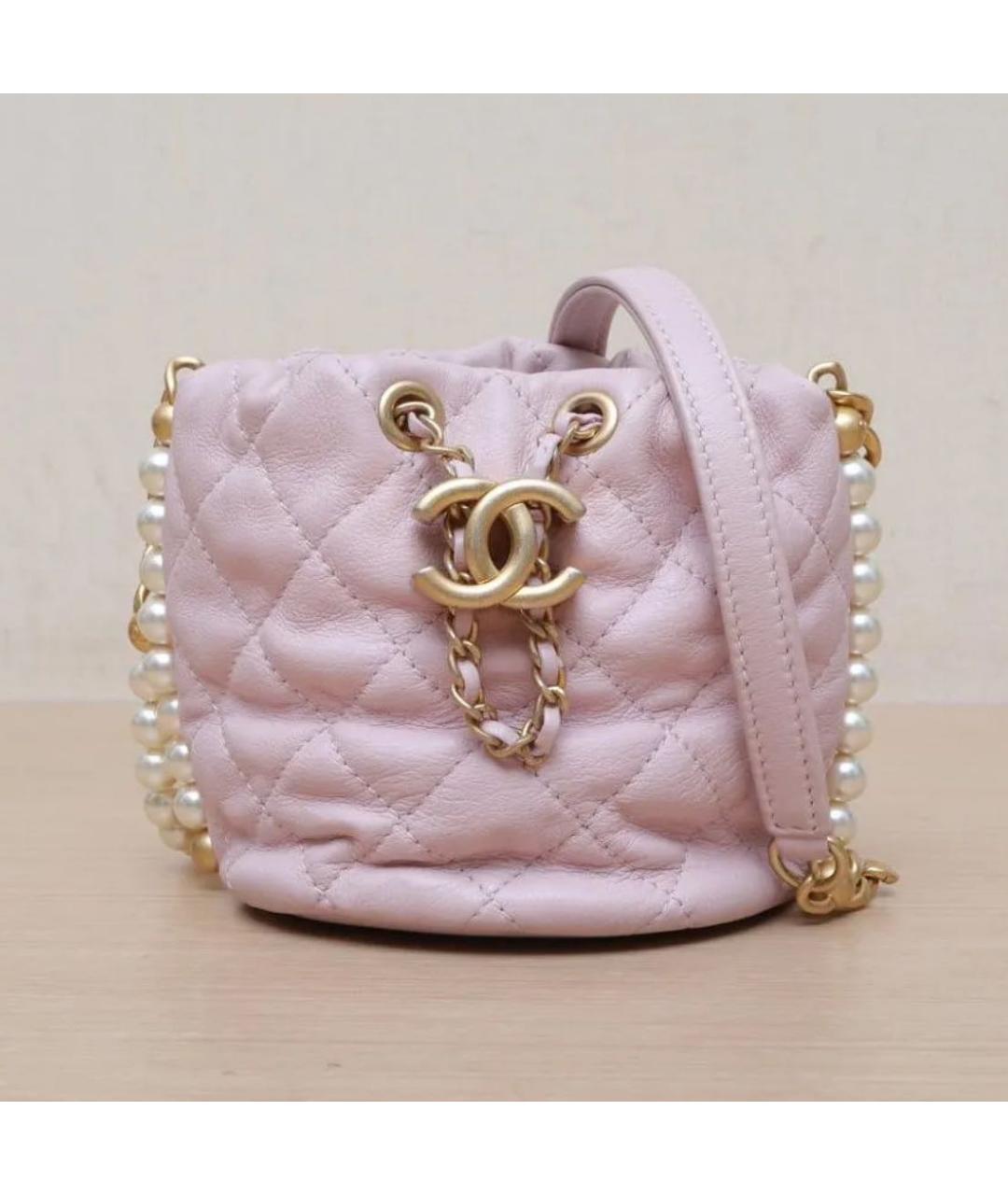CHANEL Розовая кожаная сумка через плечо, фото 8