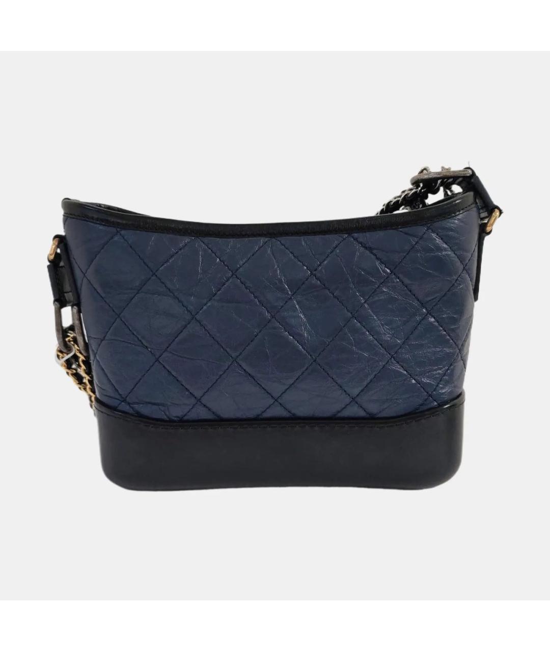 CHANEL Темно-синяя кожаная сумка через плечо, фото 4