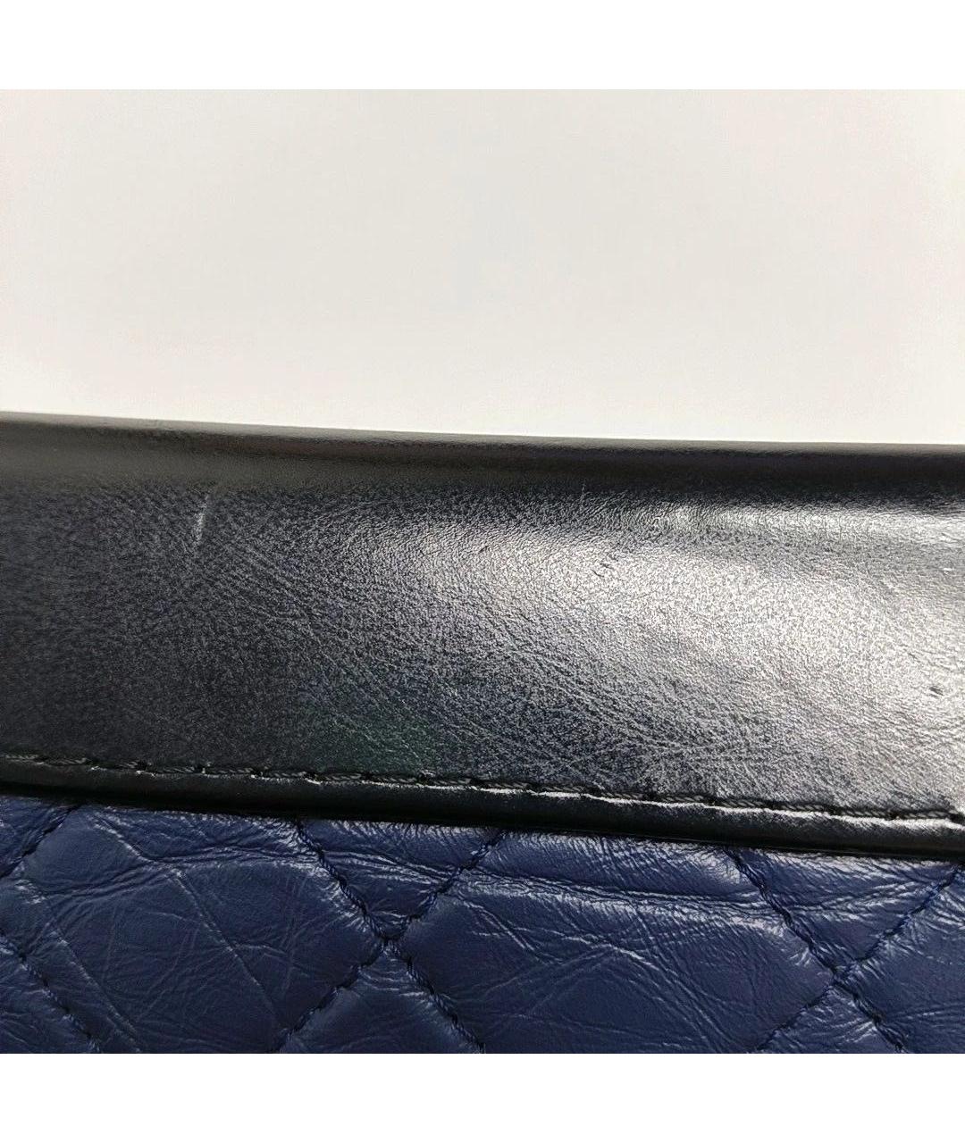 CHANEL Темно-синяя кожаная сумка через плечо, фото 8