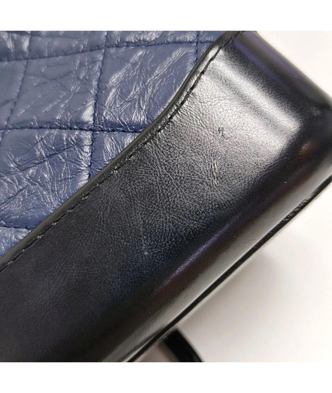 CHANEL Темно-синяя кожаная сумка через плечо, фото 7