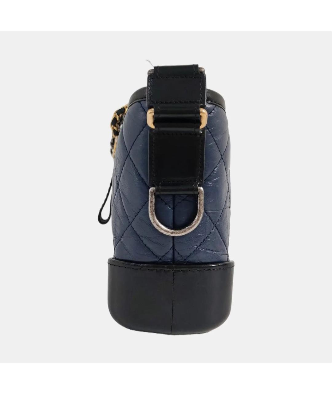 CHANEL Темно-синяя кожаная сумка через плечо, фото 2