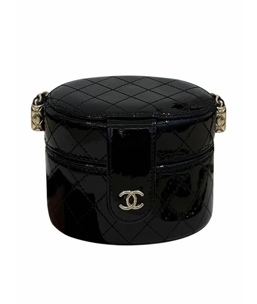 CHANEL Черная сумка через плечо из лакированной кожи, фото 1