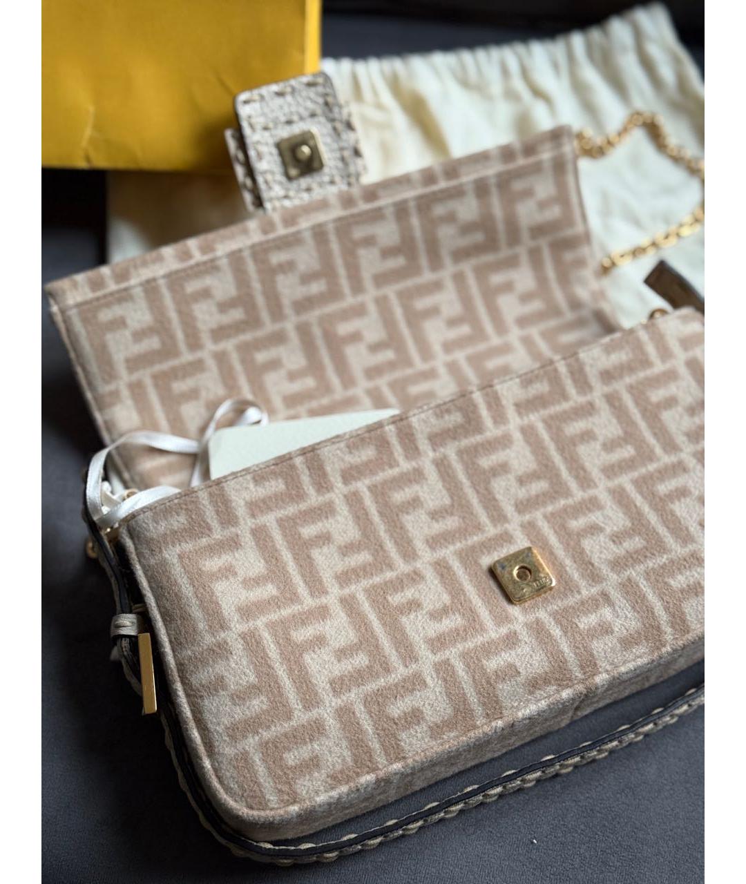 FENDI Бежевая сумка с короткими ручками, фото 4