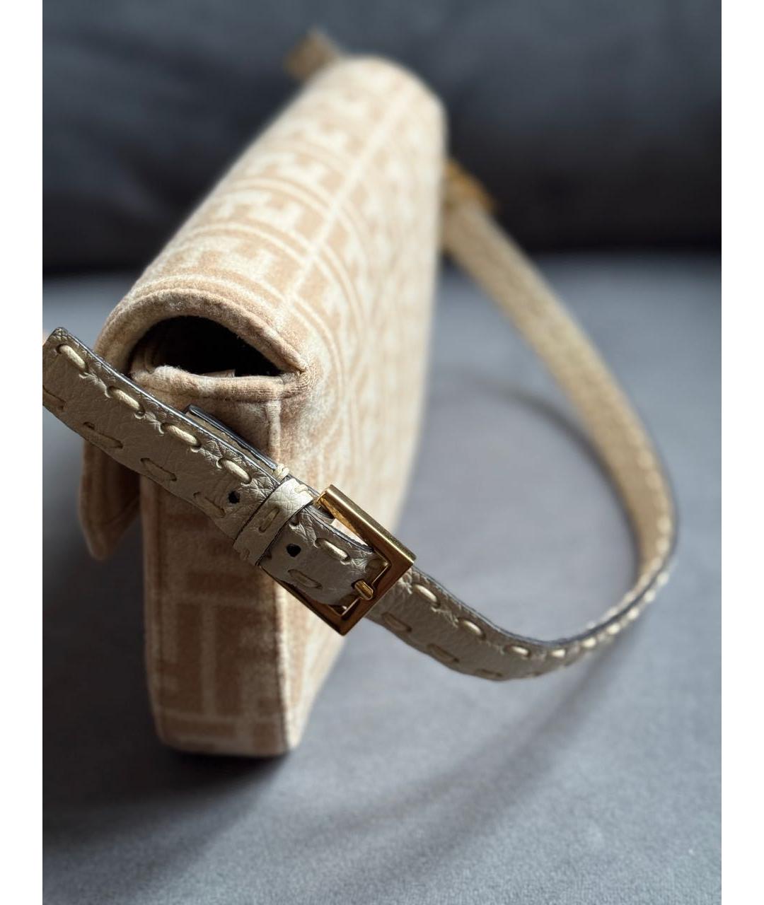 FENDI Бежевая сумка с короткими ручками, фото 7