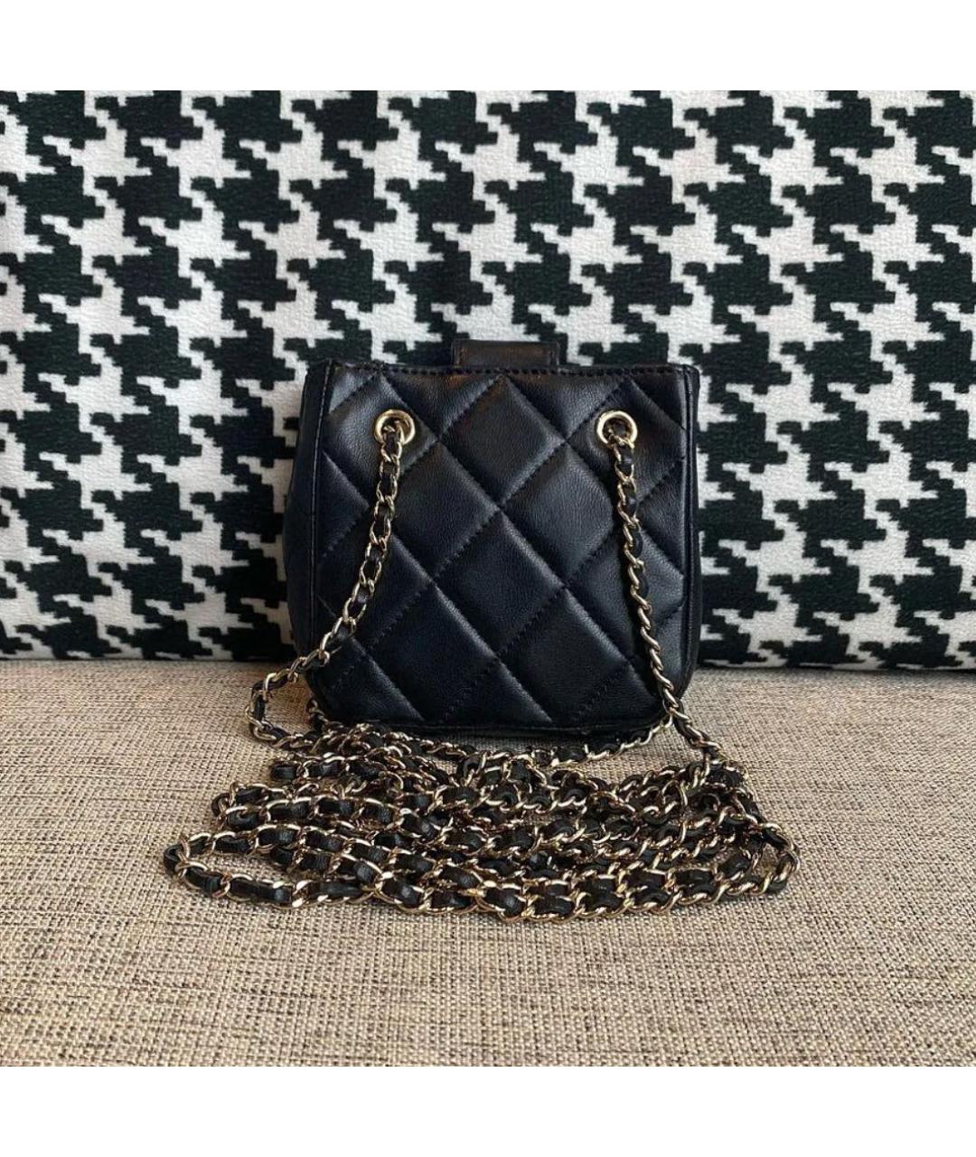 CHANEL Черная кожаная сумка через плечо, фото 2