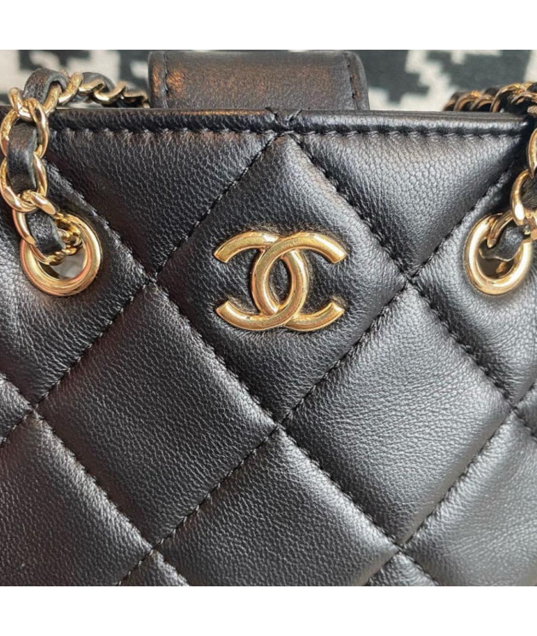 CHANEL Черная кожаная сумка через плечо, фото 8