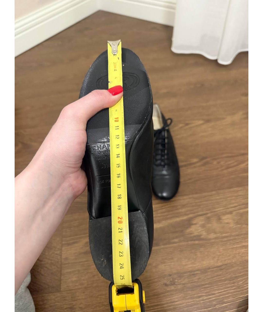 CHANEL Черные кожаные брогги и оксфорды, фото 3