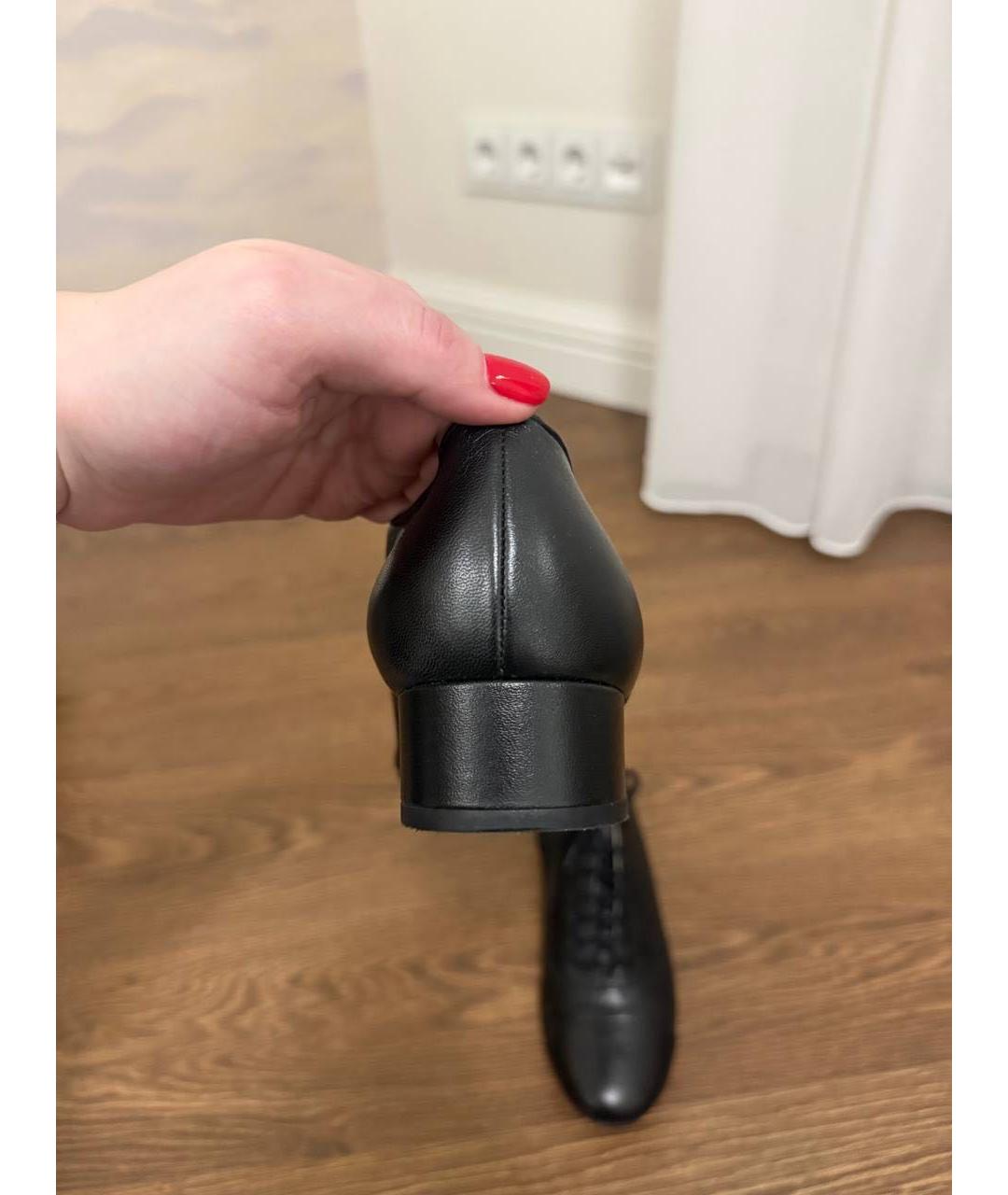 CHANEL Черные кожаные брогги и оксфорды, фото 4