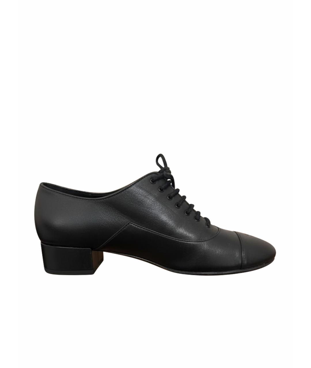 CHANEL Черные кожаные брогги и оксфорды, фото 1