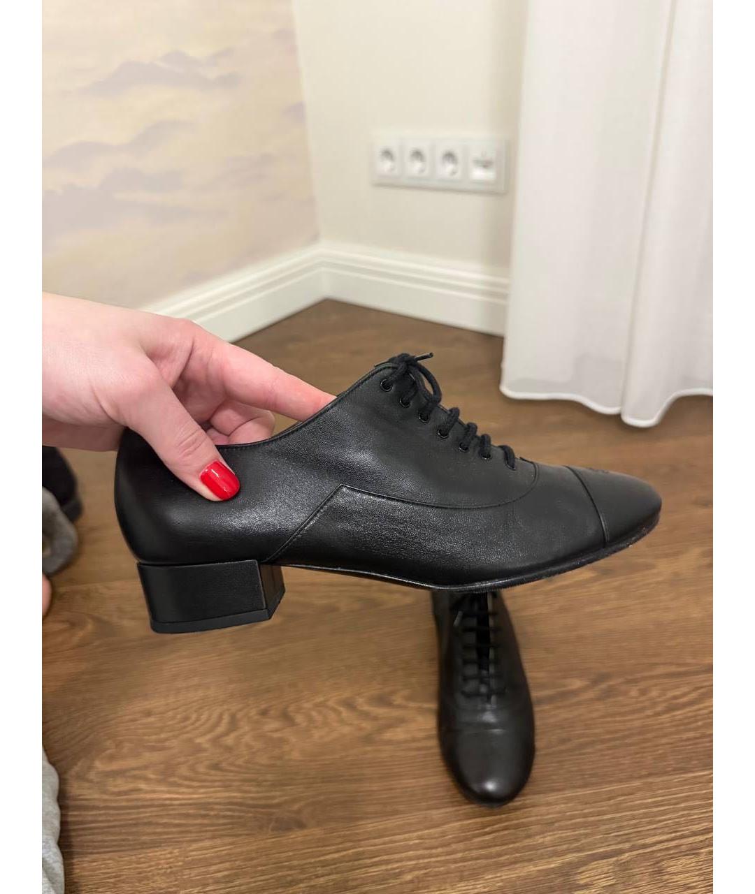CHANEL Черные кожаные брогги и оксфорды, фото 5