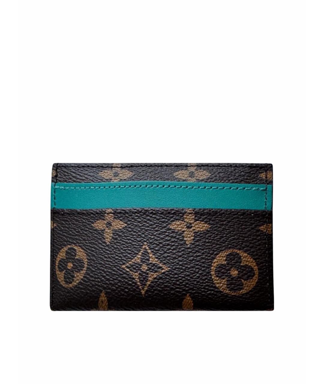 LOUIS VUITTON Зеленый кожаный кардхолдер, фото 1