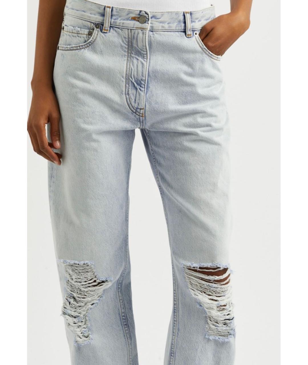 THE ROW Голубые хлопковые прямые джинсы, фото 7