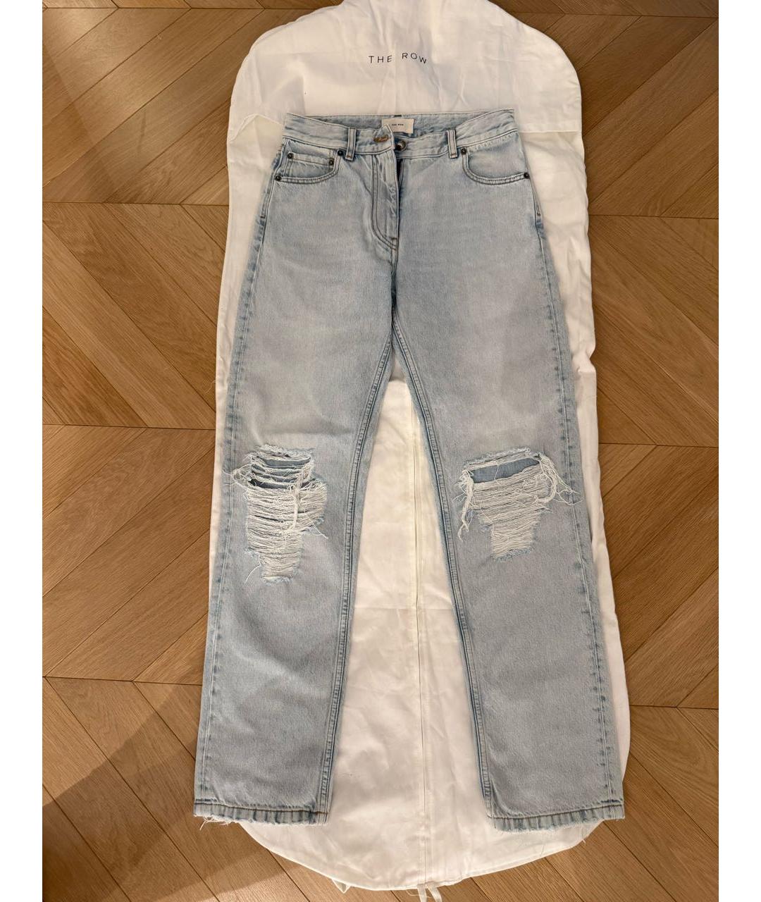 THE ROW Голубые хлопковые прямые джинсы, фото 2