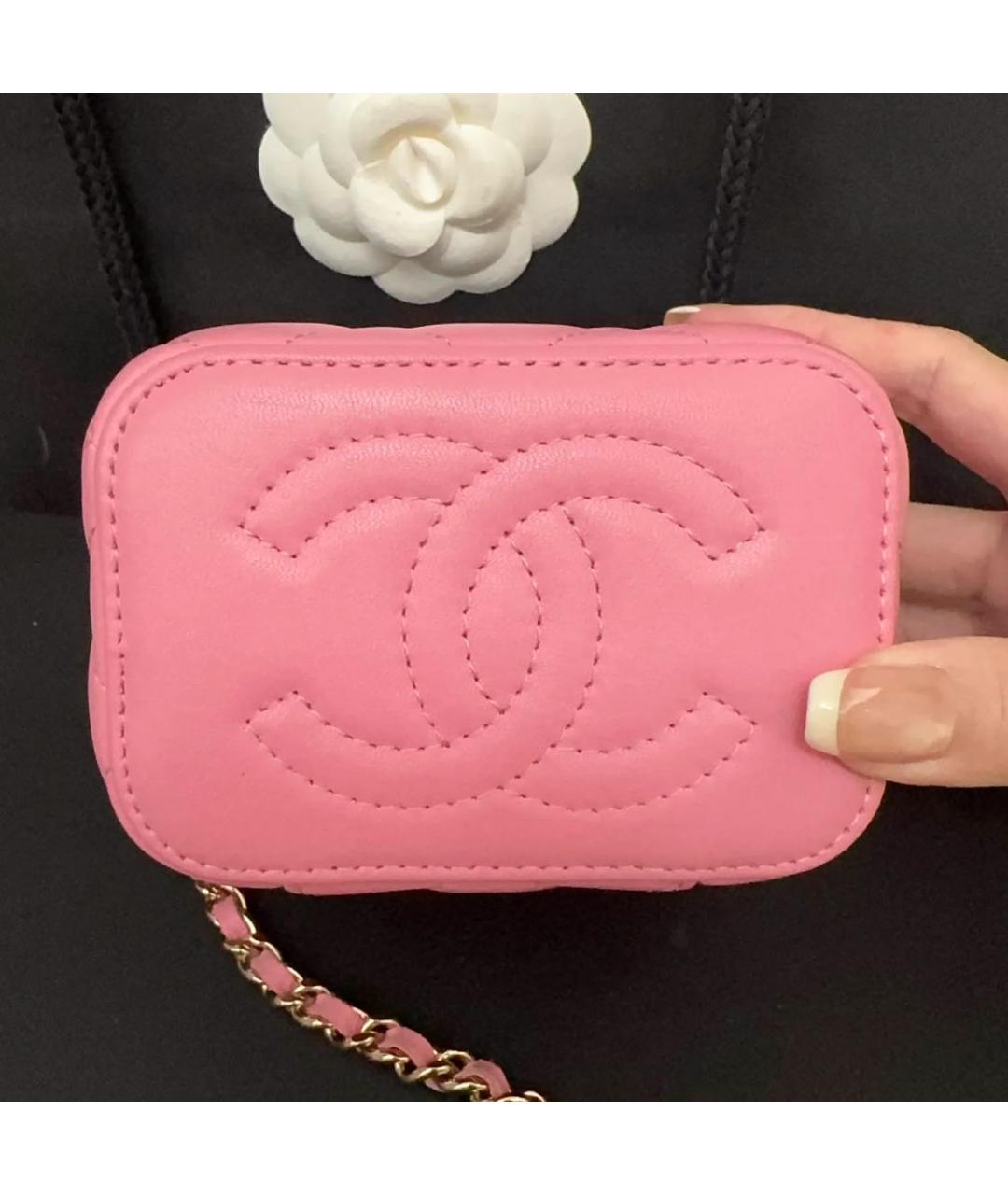 CHANEL Розовая кожаная сумка через плечо, фото 3