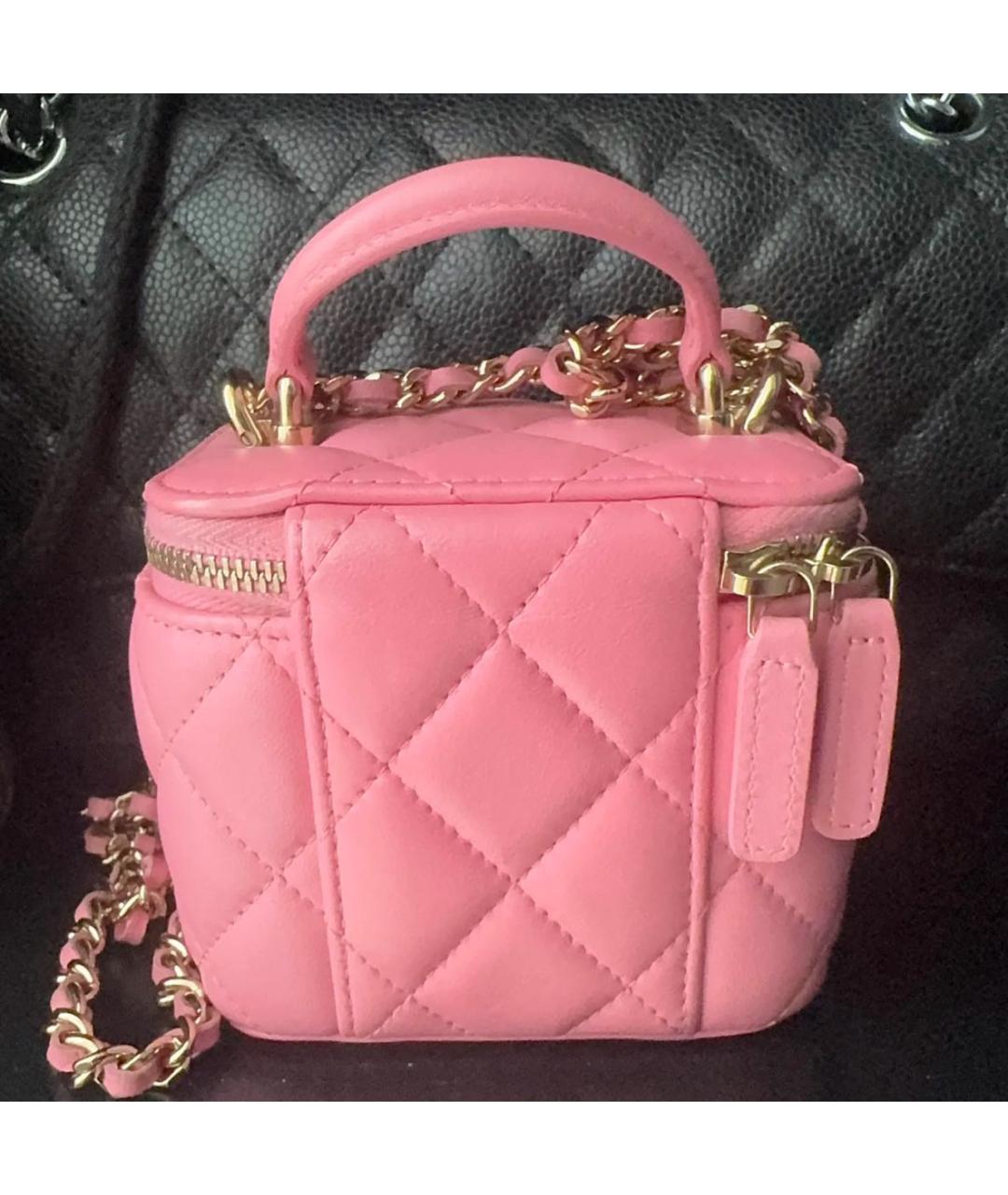 CHANEL Розовая кожаная сумка через плечо, фото 2