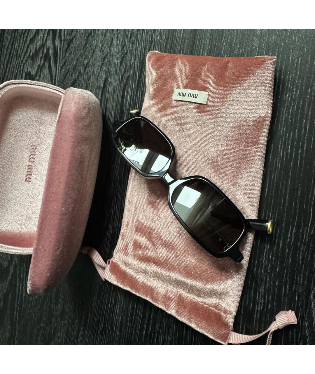 MIU MIU Черные пластиковые солнцезащитные очки, фото 5