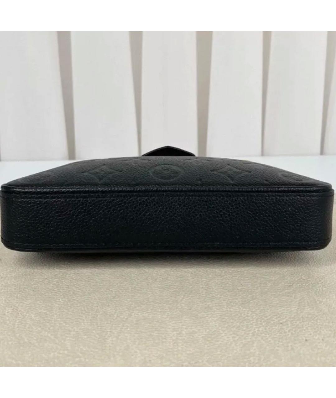 LOUIS VUITTON Черная кожаная сумка через плечо, фото 3