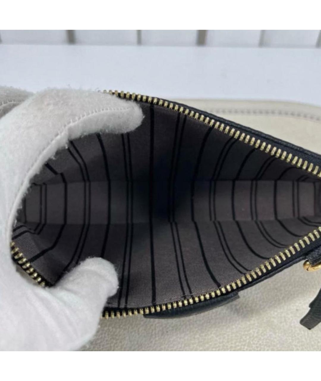 LOUIS VUITTON Черная кожаная сумка через плечо, фото 4