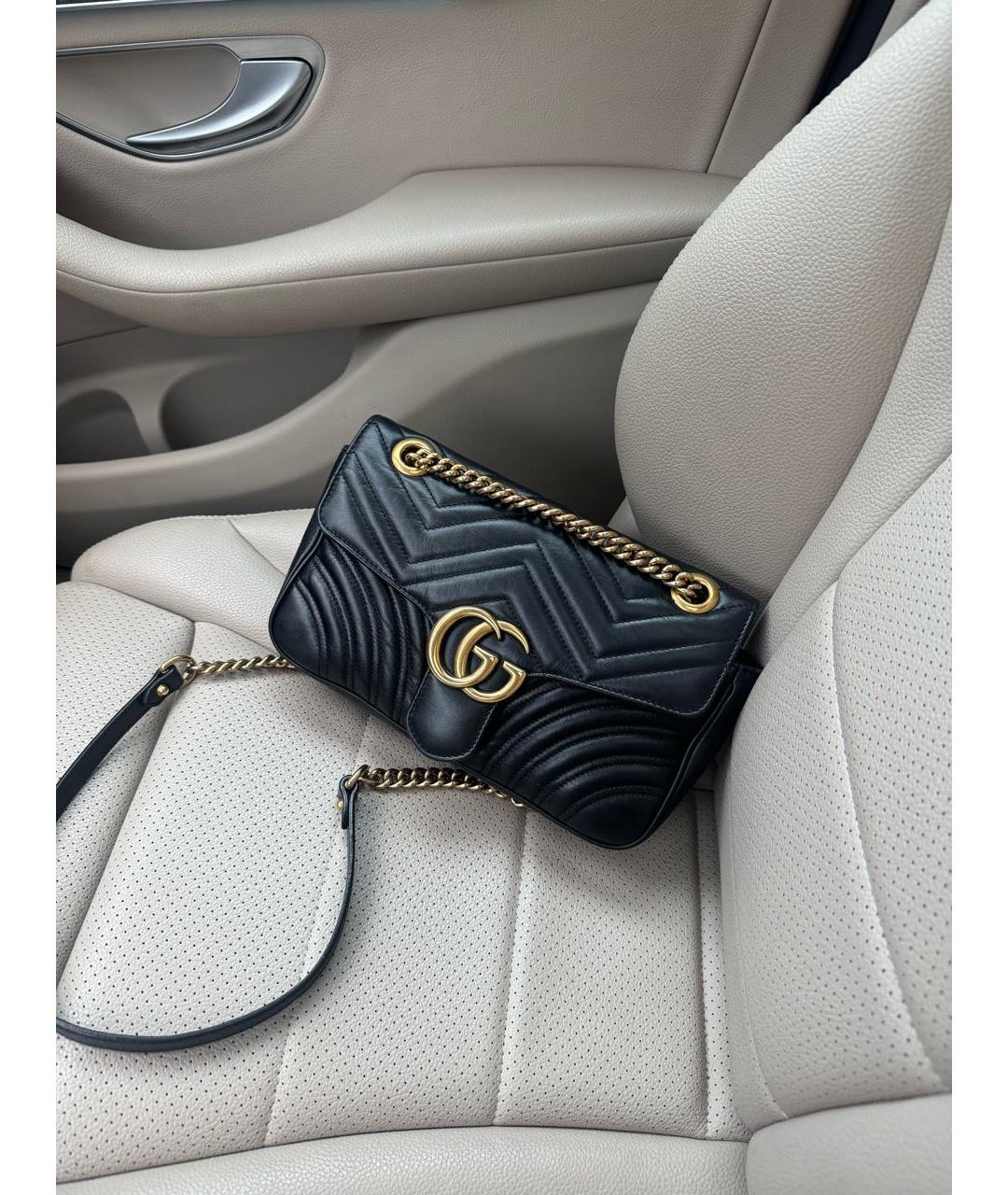 GUCCI Черная кожаная сумка через плечо, фото 3