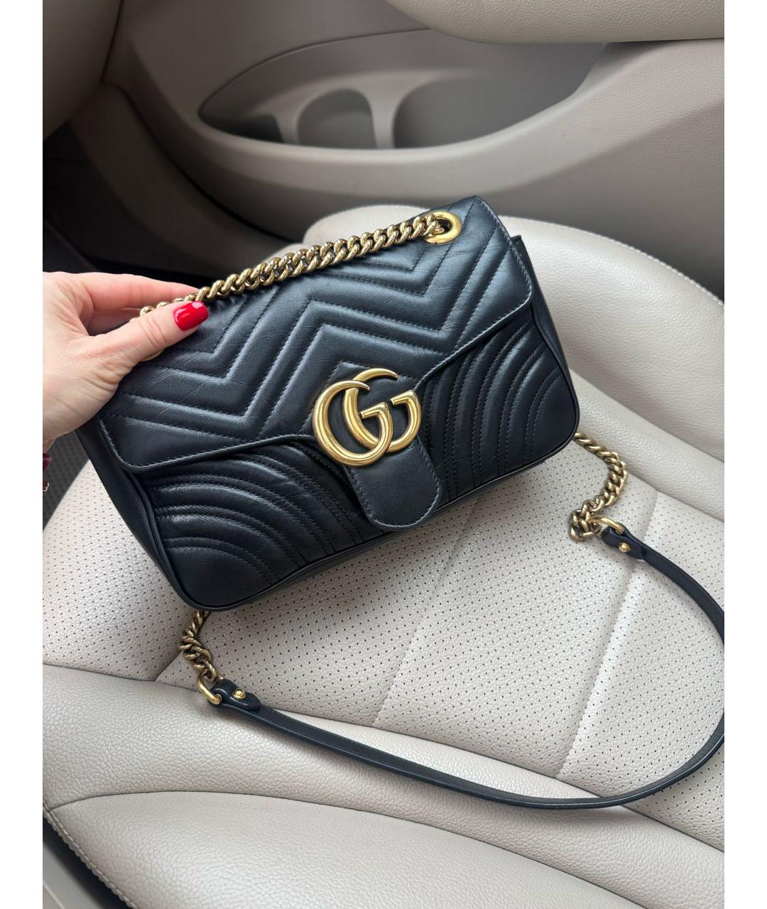 GUCCI Черная кожаная сумка через плечо, фото 4