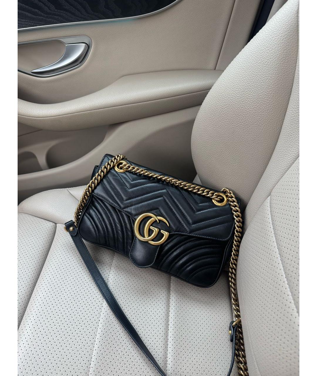 GUCCI Черная кожаная сумка через плечо, фото 7