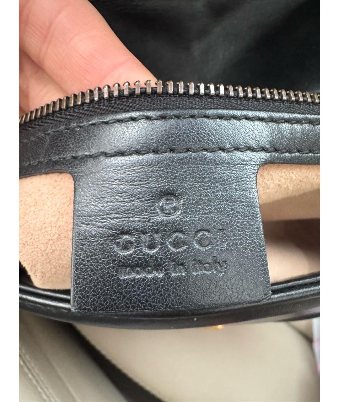 GUCCI Черная кожаная сумка через плечо, фото 5