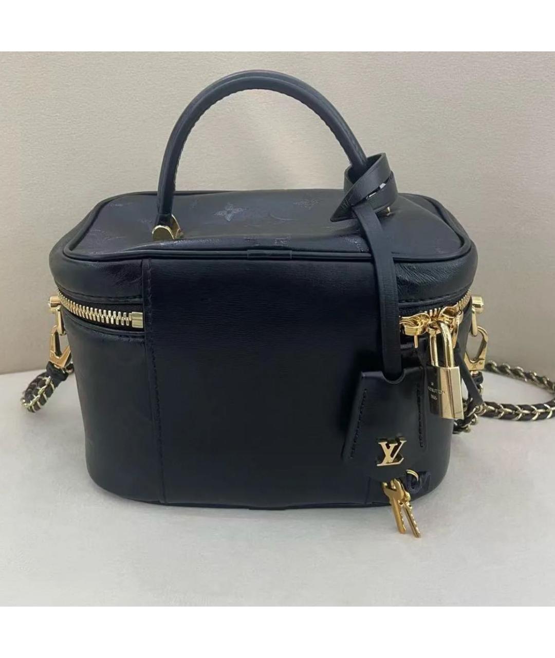 LOUIS VUITTON Черная кожаная сумка через плечо, фото 2