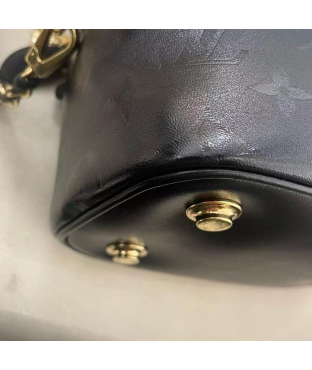 LOUIS VUITTON Черная кожаная сумка через плечо, фото 6