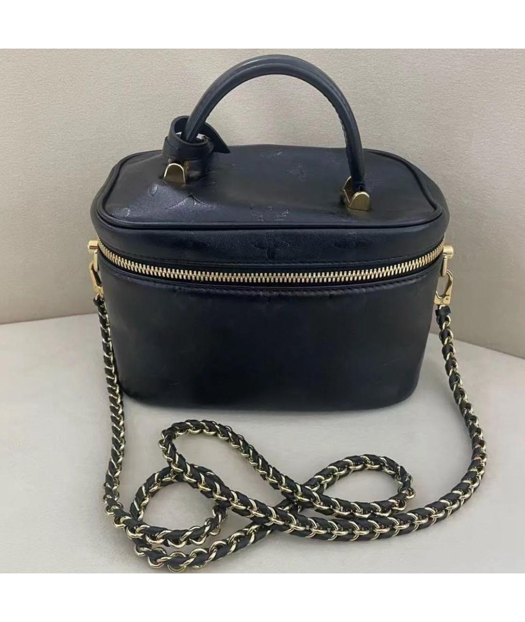 LOUIS VUITTON Черная кожаная сумка через плечо, фото 9