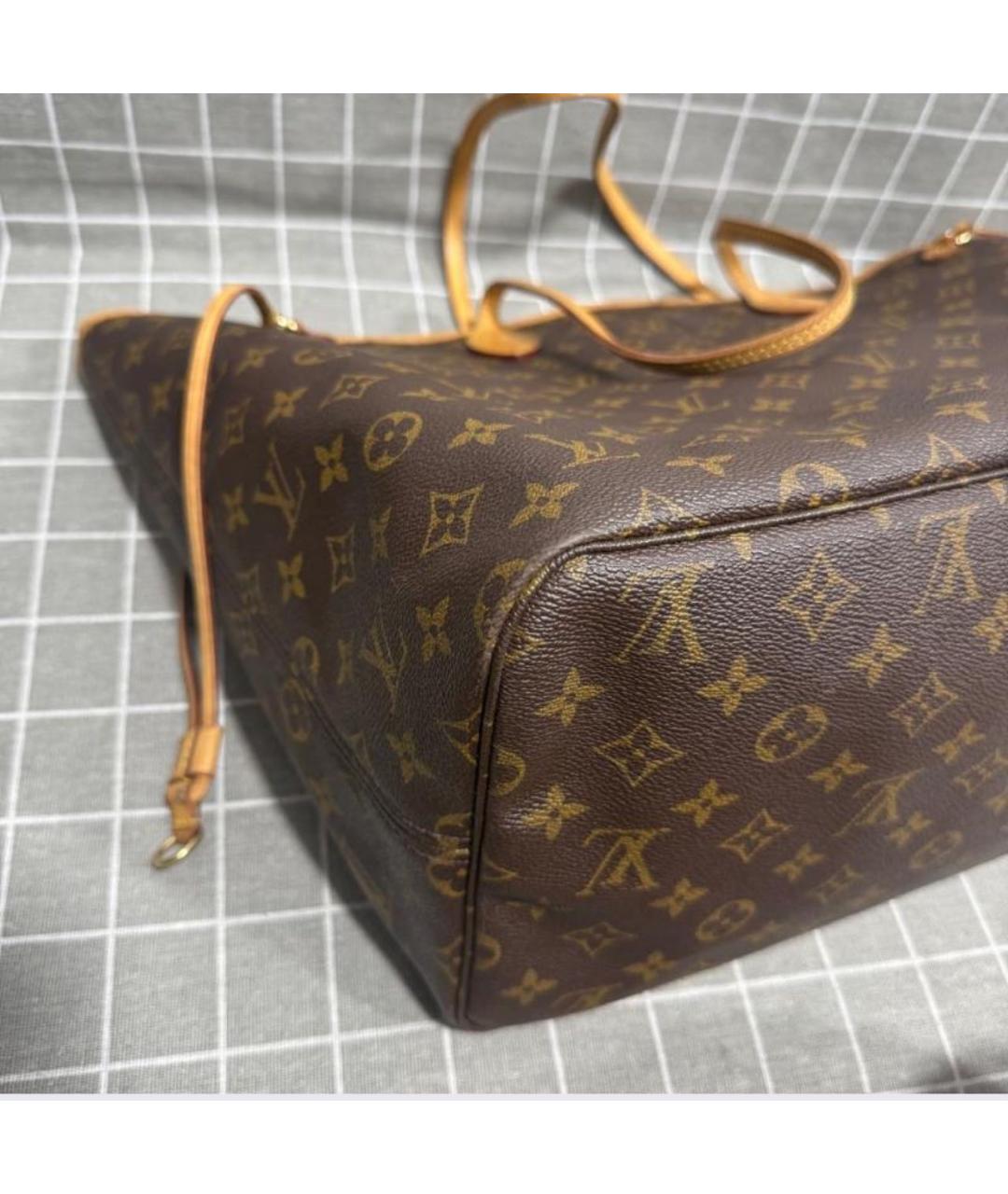 LOUIS VUITTON Коричневая кожаная сумка тоут, фото 8