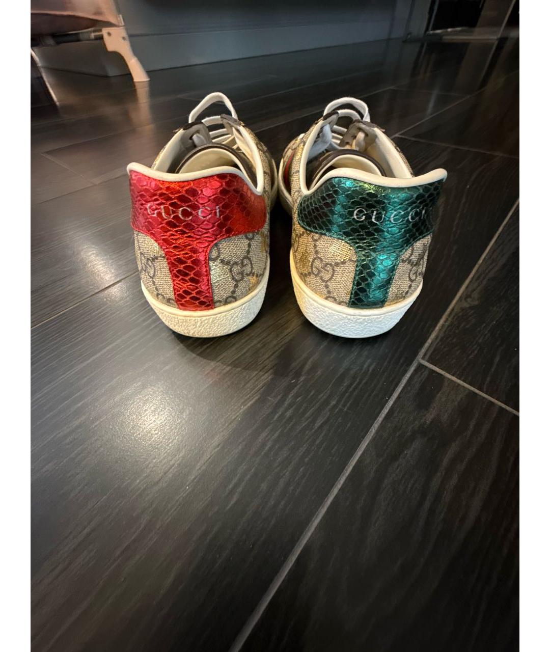 GUCCI Мульти кожаные кеды, фото 4